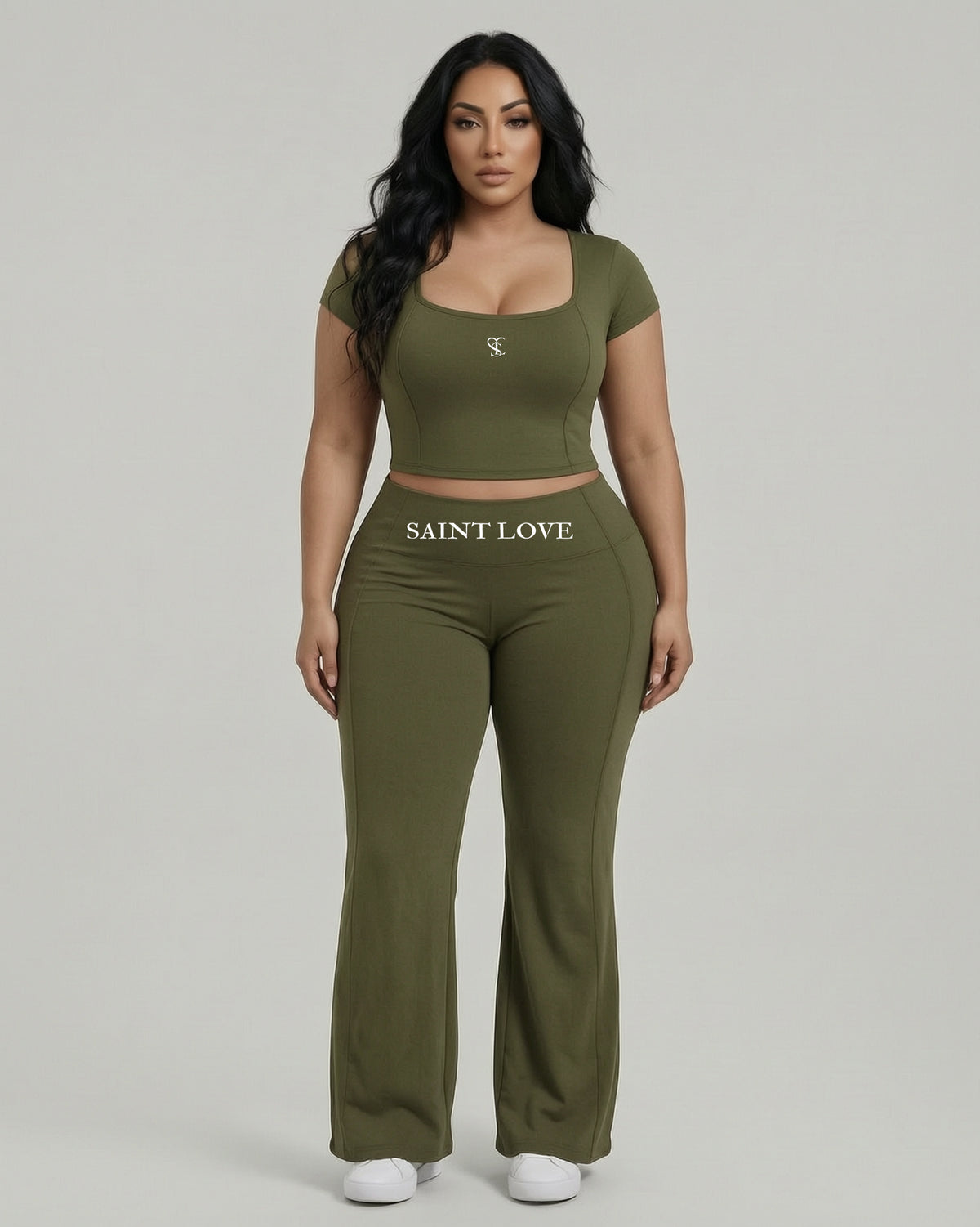 Saint Love Flare Legging - Olive