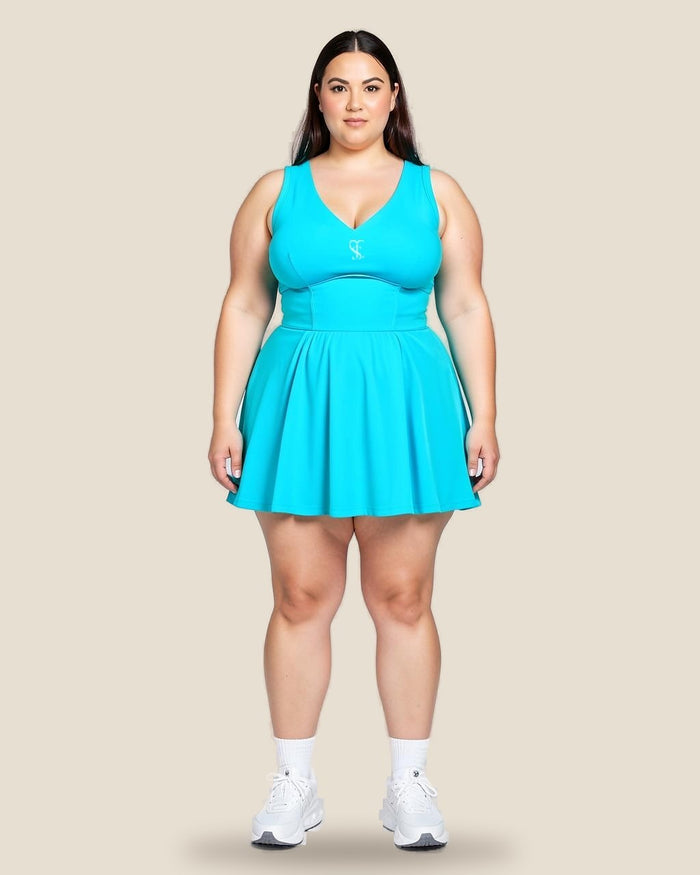 Saint Love Atleet Jurk SLA-502 (tennisjurk) in turquoise, voorkant