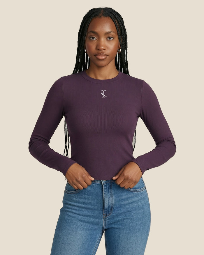 Saint Love Atleet Longsleeve SLA-601 (longsleeve) in aubergine, voorkant — tweede weergave