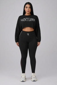 Saint Love Cropped Sweatsuit Set — afbeelding 4
