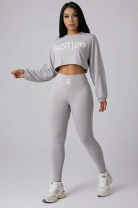 Saint Love Cropped Sweatsuit Set — afbeelding 2