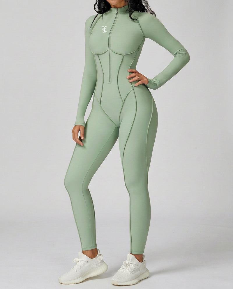 Saint Love Atleet Jumpsuit Fullbody - Groen zijkant