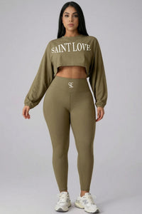 Saint Love Cropped Sweatsuit Set — afbeelding 5