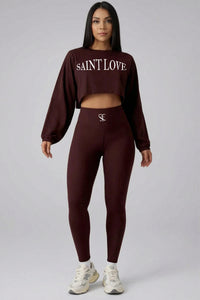 Saint Love Cropped Sweatsuit Set — afbeelding 3