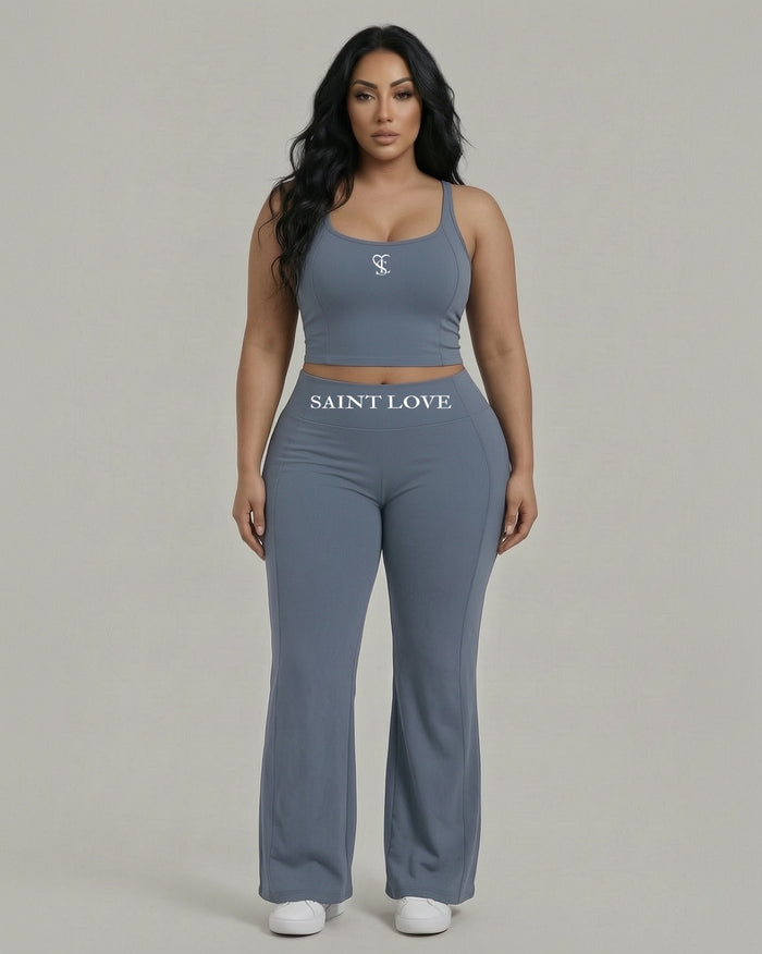Saint Love Flare Legging - Blauwgrijs — tweede weergave