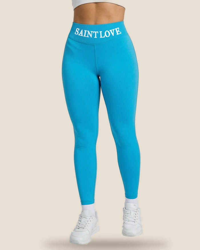 Saint Love Atleet Legging SLA-102 (legging) in turquoise, voorkant — tweede weergave
