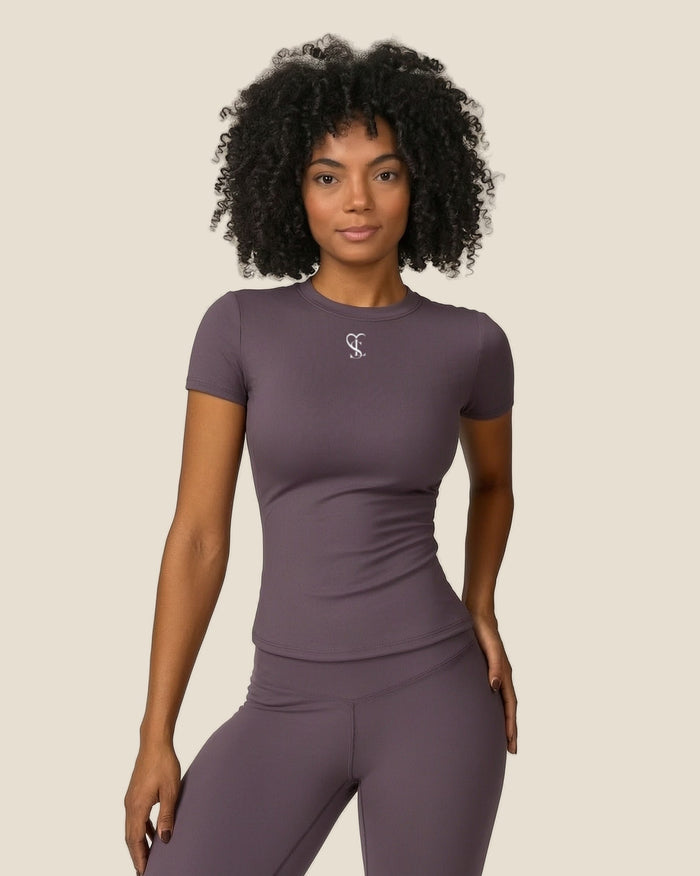 Saint Love Atleet T-shirt SLA-602 (t + shirt) in aubergine, voorkant
